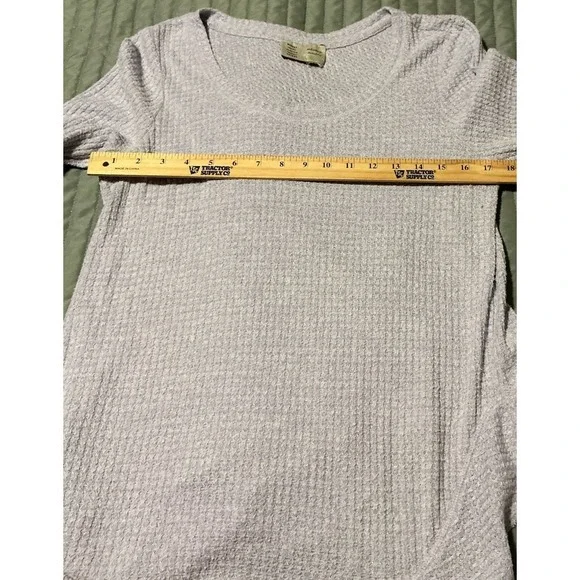 Anthropologie Sunday Saturday S  Purple Waffle Knit Ruffle Back Long Sleeve Top - Picture 8 of 11